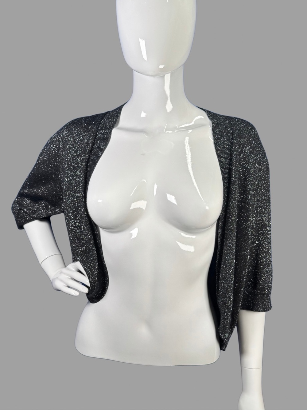 Lauren Ralph Lauren Dress Women's Sparkle Open-Front Shrug Cardigan - Black